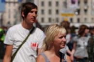 Activists at Gay Pride 2007, Moscow. Photo courtesy 'Pavel.' Click for more photos.