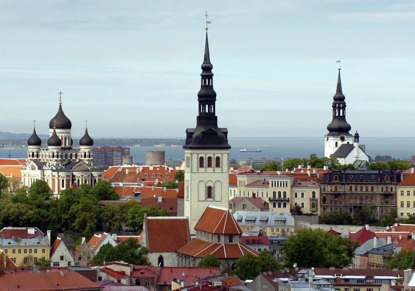 Tallinn's old city skyline today 