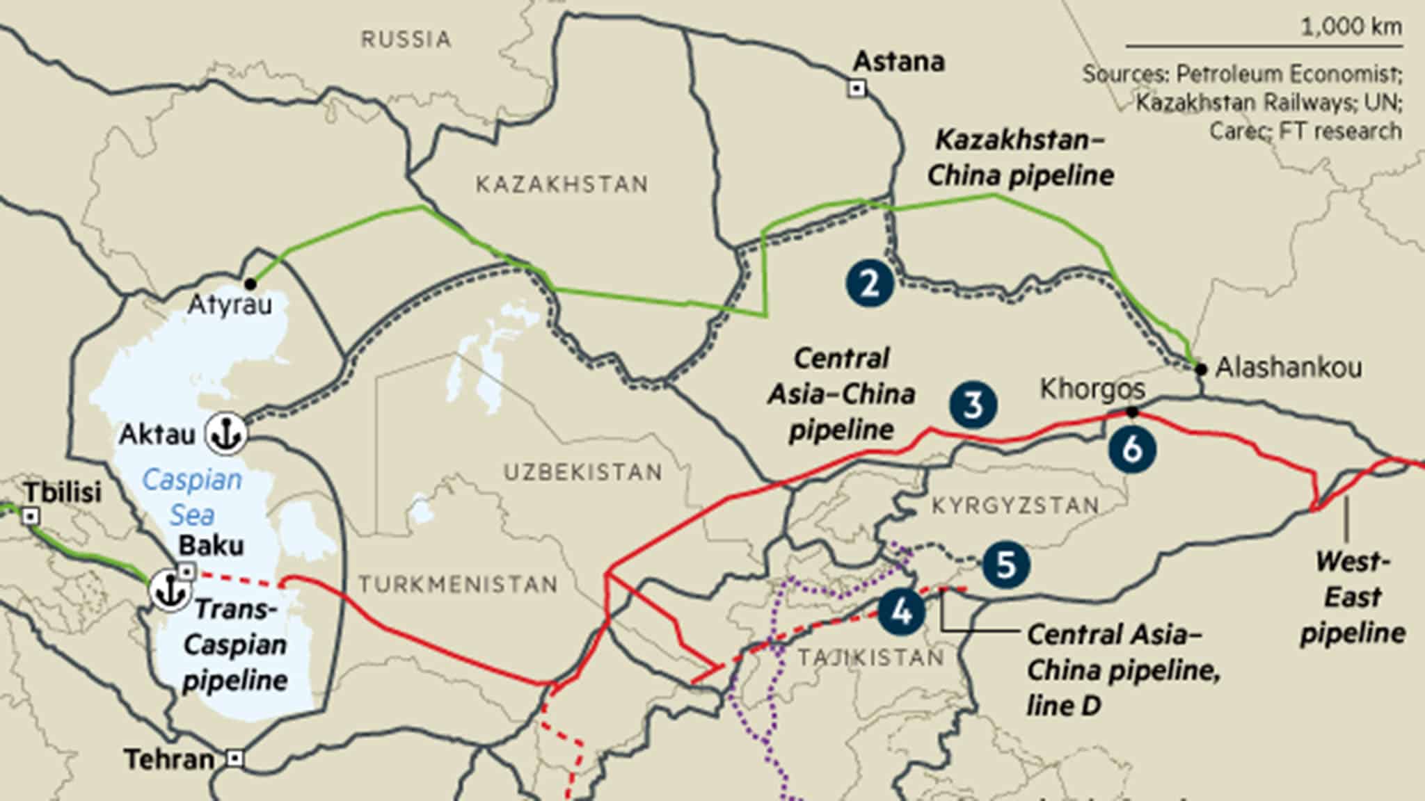 Карта железных дорог центральная азия