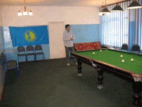 The new billiard room built by Garrett's organization.