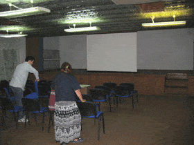 The new movie theatre built by Garrett's organization.