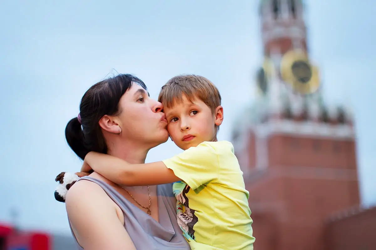 Russian Demographics child red square
