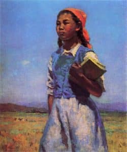 Soviet painting daughter of soviet kirgizia