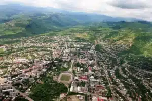 Arial view of Stepanakert, the capital of Nagorno-Karabakh.