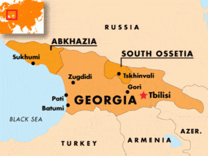 Map of Georgia Ossetia Abkhasia