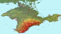 Topographical map of Crimea